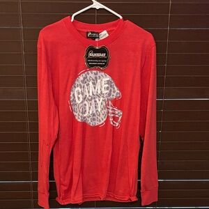 Women's Red Long Sleeve Game Day Tee